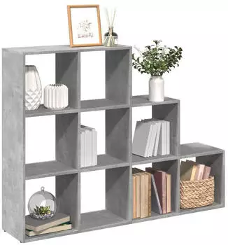 vidaXL Raumteiler-B&uuml;cherregal 3 Stufen Betongrau 137,5x29x103,5cm (857979)