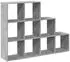 vidaXL Raumteiler-Bücherregal 3 Stufen Betongrau 137,5x29x103,5cm (857979)