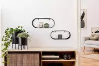 MIRRORS AND MORE Wandregal "Joyce" Set, 2 Stk. tlg. Mit Metallstreben,...