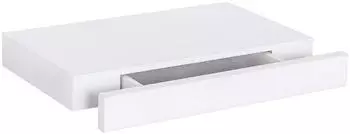 Woltu Wandregal mit Schublade, MDF, Wei&szlig;, 40x25x5cm (RG9344ws)