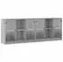 vidaXL Bücherschrank mit Türen Grau Sonoma 204x37x75cm Holzwerkstoff