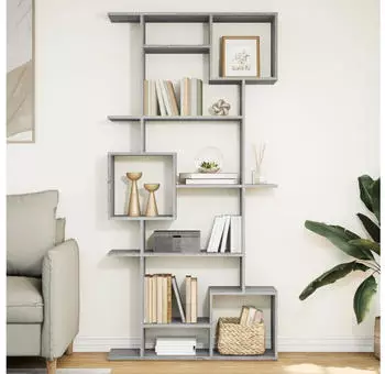 vidaXL B&uuml;cherregal Holzwerkstoff Sonoma Grau 92x29x188cm (3310321)