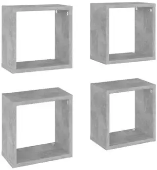 vidaXL W&uuml;rfelregale 4 Stk. Betongrau 26x15x26cm (807038)