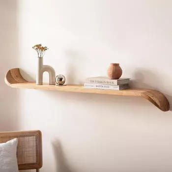 Finebuy Wandregal Mango Massivholz geschwungen 120cm (FB74705)