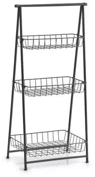 Zeller Standregal 3-lagig Metall schwarz 43x30x90cm (17012)