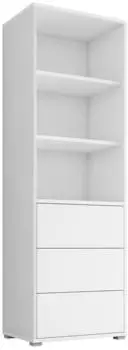 Mirjan24 Gesita R3SZ Standregal mit 3 Schubladen, Holzwerkstoff, 60x178x40cm, Wei&szlig; (R3SZ)