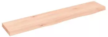 vidaXL Wandregal Baumkante Massivholz Eiche, unbehandelt, 100x20x4cm (363558)