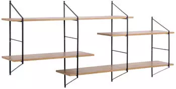 Furniture To Go Belfast Wandregal 4 B&ouml;den, Wildeiche, MDF/Stahl (Belfast)