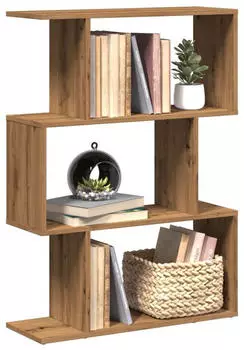 vidaXL Raumteiler-B&uuml;cherregal 3 F&auml;cher Artisan-Eiche 70x24x97cm (858119)