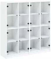 vidaXL B&uuml;cherschrank mit T&uuml;ren Wei&szlig; 136x37x142 cm Holzwerkstoff
