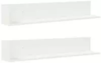 vidaXL Wandregale 2 Stk. Wei&szlig; 100x16,5x16,5 cm Holzwerkstoff
