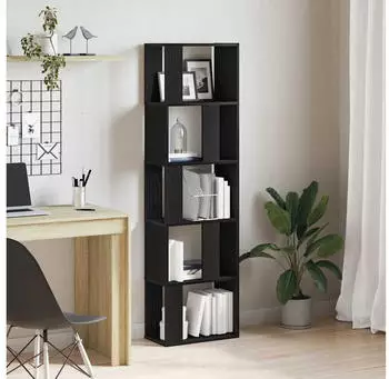 vidaXL B&uuml;cherregal/Raumteiler Schwarz Eichen-Optik 45x24x159cm (862400)