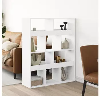vidaXL Raumteiler B&uuml;cherregal Wei&szlig; Holzwerkstoff 100x33x125,5cm