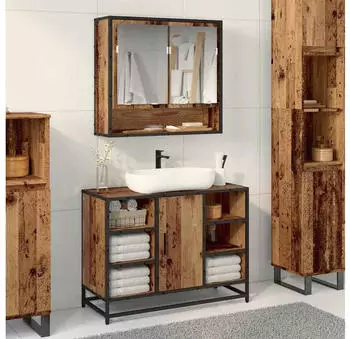 vidaXL Badezimmer-Spiegelschrank Altholz 65x20x60cm (883611)