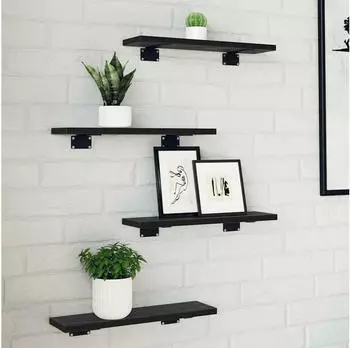 vidaXL Regalbretter 4er-Set Holzwerkstoff Schwarze Eiche 40x10x1,5cm (875045)