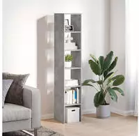 vidaXL B&uuml;cherregale 2Stk. Stapelbar Betongrau 30x30x80cm Holzwerkstoff