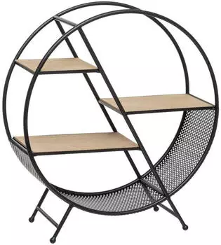 Atmosphera Timeo Rundes Standregal, Metall, Schwarz, &Oslash;50cm