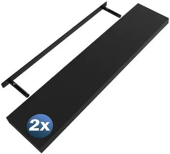 Casaria Schweberegal 2er-Set, MDF Matt Schwarz, 15kg, 110cm (de)
