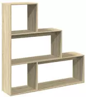 vidaXL Raumteiler-B&uuml;cherregal 3 Stufen Sonoma-Eiche 123x29x123 cm