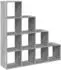 vidaXL Raumteiler-Bücherregal 4 Stufen Grau Sonoma 131,5x29x131,5cm (857972)