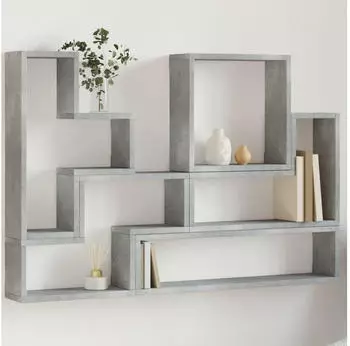 vidaXL Wandregal Holzwerkstoff Betongrau 96x12x64cm (840803)