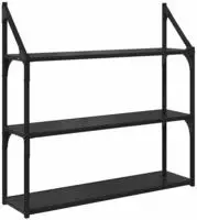 vidaXL Wandregal Schwarz Eichen-Optik 80 x 21 x 78,5 cm Holzwerkstoff