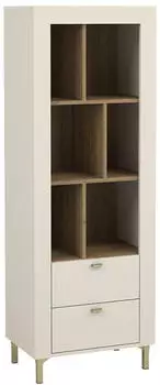 Mirjan24 Mossa 2S Standregal mit Schubladen, Kunststoff, Kaschmir, 60x169x40cm (MO04)
