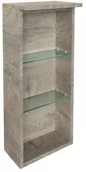 Fackelmann Oxford Wandregal 30cm 3 F&auml;cher, Braun/Nature Oak