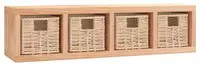 vidaXL Wandregal mit K&ouml;rben 62x18x16 cm Massivholz Nussbaum