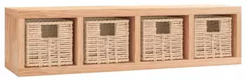 vidaXL Wandregal mit K&ouml;rben 62x18x16cm Massivholz Nussbaum (350370)