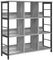 vidaXL B&uuml;cherregal Graues Sonoma 102 x 32 x 104,5 cm Holzwerkstoff
