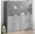 vidaXL Bücherregal mit Türen Betongrau 136x37x142cm Sperrholz (3206527)