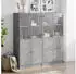 vidaXL Bücherregal mit Türen Betongrau 136x37x142cm Sperrholz (3206527)