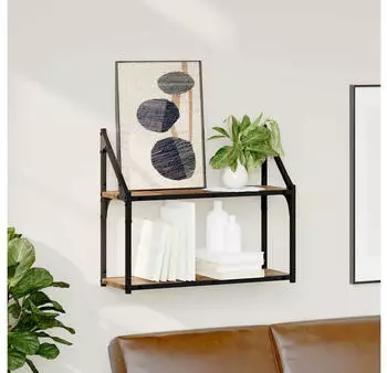 vidaXL Wandregal mit Ablage Altholz-Optik 60x21x51cm (883513)