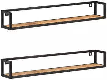 vidaXL Wandregale 2 Stk. 120cm raues Mangoholz (320673)