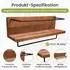 Mein-Regal Wandregal Kim 2er-Set, Paulownia Holz, mit Handtuchhalter, 40x10x10cm