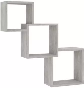 vidaXL Cube Wandregal 68x15x68cm Holzwerkstoff, betongrau (800274)