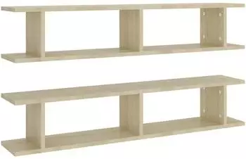vidaXL Wandregale 2 Stk. Sonoma-Eiche 105x18x20cm Holzwerkstoff (807208)