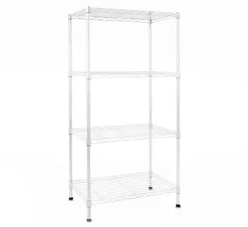 Floordirekt Rocky Gitterregal, Stahl pulverbeschichtet, 5 B&ouml;den, 55x35x140cm, wei&szlig; (fd-7820)