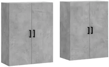 vidaXL Wandschrank 2er-Set betongrau 69,5x34x90 cm
