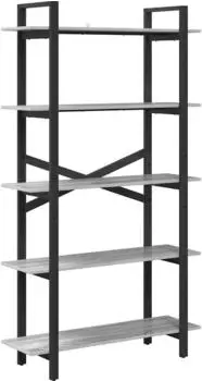 vidaXL B&uuml;cherregal Sonoma grau 100x33,5x178cm Holzwerkstoff (883937)