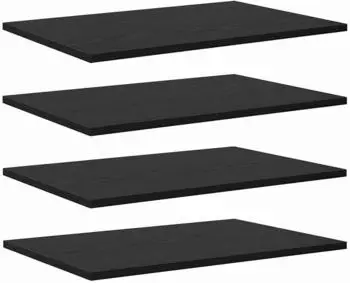 vidaXL Regalbrett 4er-Set, Holzwerkstoff, schwarz, 60x40x1,5cm (875056)