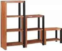 vidaXL B&uuml;cherregal 3 pcs Braun 50 x 30 x 110 cm Massivholz Akazie