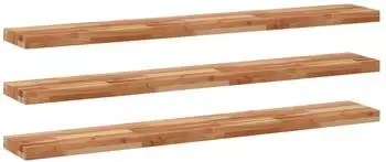 vidaXL Schweberegale 3er-Set 140x20x4cm Akazien-Massivholz &ouml;lbehandelt (3279597)