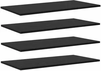 vidaXL Regalbrett 4er-Set schwarz 80x40x1,5cm Holzwerkstoff (875062)