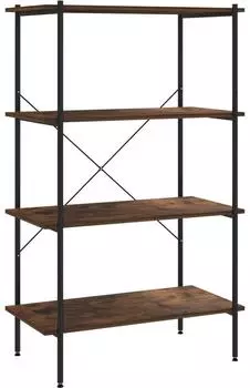 vidaXL Regal 4 Ebenen schwarz und dunkles Holz 80x40x130cm