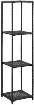 vidaXL Regal Polyrattan, schwarz, 30x30x120cm