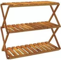 vidaXL Klappregal 3 B&ouml;den Braun 70x31x63 cm Massivholz Akazie