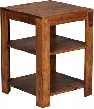 Finebuy Standregal 44x60x44cm Sheesham Massivholz 3 Ablagen (FB37100)