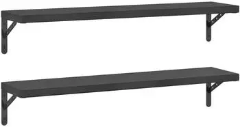 vidaXL Wandregale 2 Stk. 100x23,5cm schwarz Edelstahl (3214513)